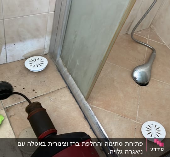פתיחת סתימה בחדר רחצה באמצעות מכשיר ספירלה חשמלי